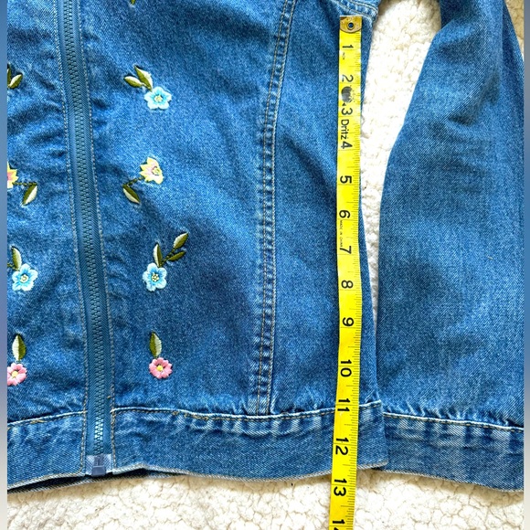 Vintage Bugle Boy Boho Festival Floral Cottagecore Jean Jacket Embroidered Sz S - Picture 7 of 10